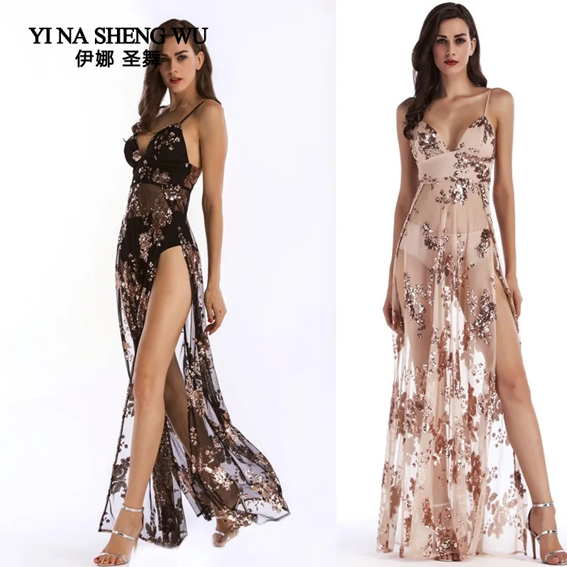 Sexy Party Dress Women long dress Transparent adult Lady High quality dinner dress Party Club Ballroom Dresses