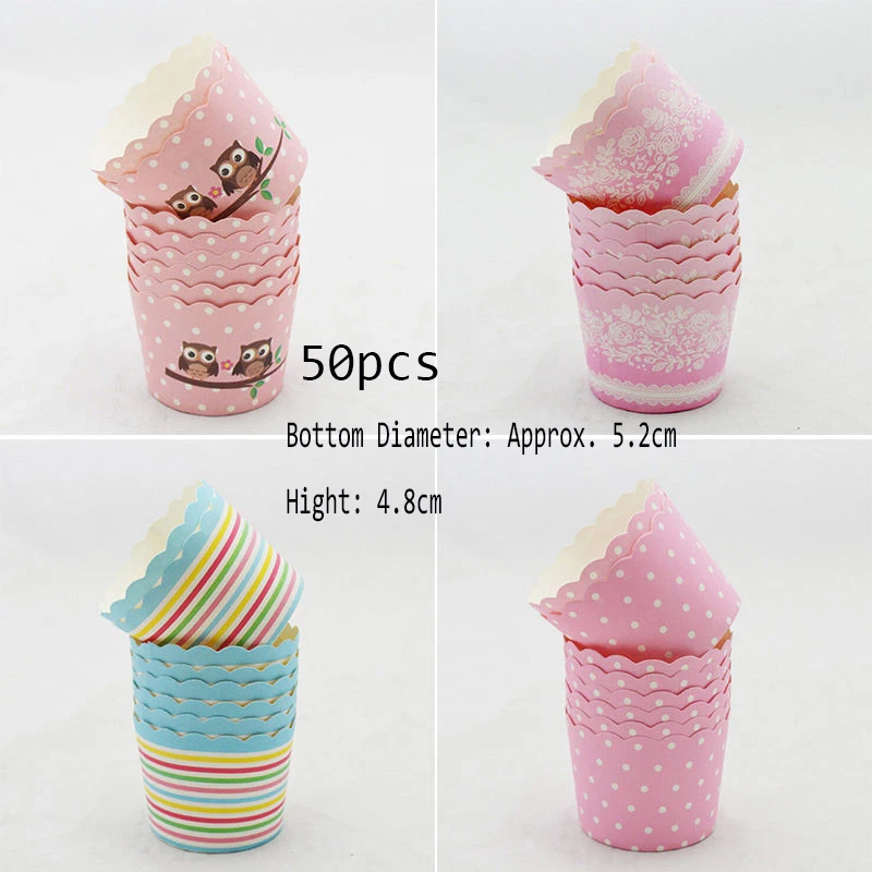 

50Pcs Muffin Colorful Paper Cake Cup Oven Baking Tools Tray Liners Baking Cup Kitchen Cupcake Cases