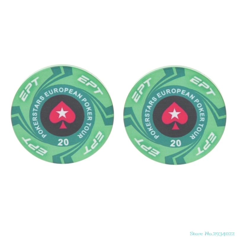 Новые 2 шт. 4 см EPT керамические покерные фишки европейские Pokers Тур Texas Hold'em монеты казино Прямая поставка - Цвет: 20