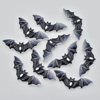

100pcs 13*35mm Painting Resin Black Bat Flatback Stone Child Scrapbook Craft/Christmas F185*10