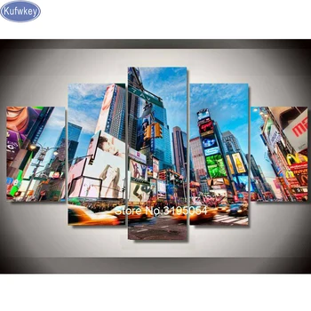 

5 pcs Diamond mosaic New York city Street 5D,diy,Diamond Painting,3d picture,Cross Stitch,Diamond Mosaic,home Decoration