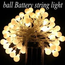 2M 20 LED ball AA Battery Operated LED String Lights for Xmas Garland Party Wedding Decoration Christmas Flasher Fairy Lights