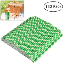 150 шт Биоразлагаемые бумажные соломки бамбуковые соломинки для вечерние украшения напитков