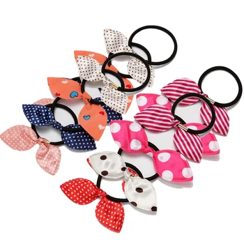 

10pcs Beauty Hair Bands for Women Girls Rabbit Ear Elastic Hair Bands Ponytail Style Random Color