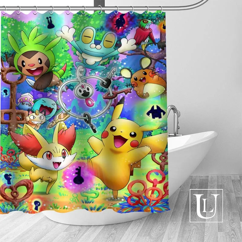Custom Shower Curtain pokemon Bathroom Curtains High Quality Polyester