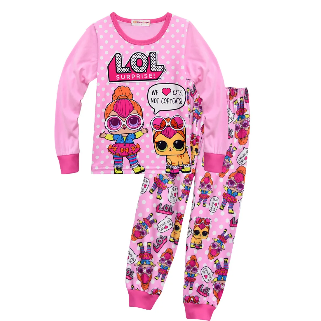 

New Autumn Toddler Kids Pajamas Set Children Sleepwear Suit Lol Dolls for Girls Baby Girl Casual Cotton Nightwear Clothes Infant