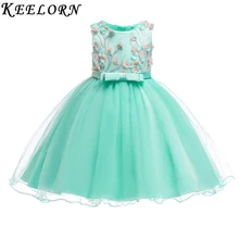 Keelorn/ г.; платье для девочек в европейском и американском стиле; костюм принцессы; платье с аппликацией; Детские платья для девочек; одежда без рукавов для девочек