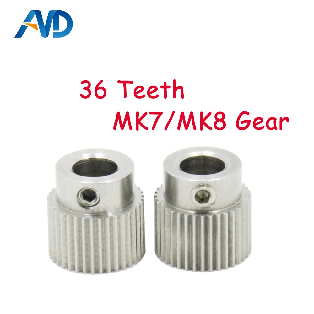 

5pcs 3D printer accessories 36 teeth MK7 / MK 8 stainless steel planetary gear wheel extruder feed extrusion wheel