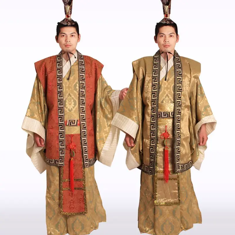 Chinese Man Han Clothing Emperor Prince Minister Show Cosplay Suit Robe Costume