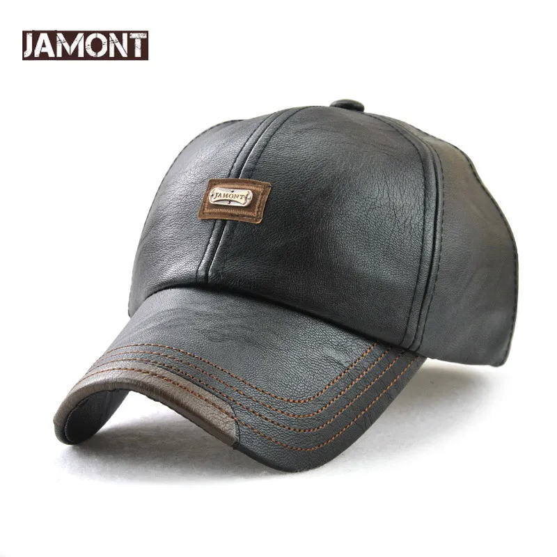 

JAMONT 2018 NEW PU Leather Baseball Cap Dad Casquette Homme Hip Hop Male and Female Casual Polo Hat Adjustable PU Casquette Caps