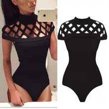 Женский боди с вырезом, женский купальник, облегающий Топ, футболка, комбинезон, комбинезон