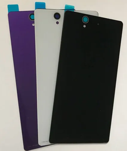 

For Sony Xperia Z L36H L36i C6603 C6602 LT36 Battery Cover Housing Door Panel Parts Replacemen Back Glass Cover with glue