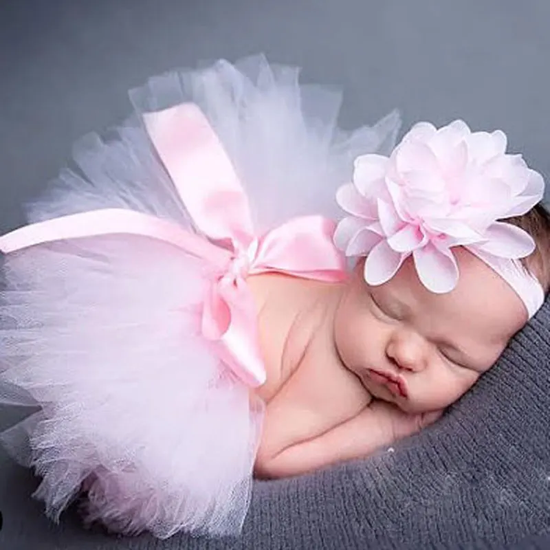 

Baby Newborn Photography Props Baby Tutu Skirt Headband Set Photos Props New Born Photography Accessories