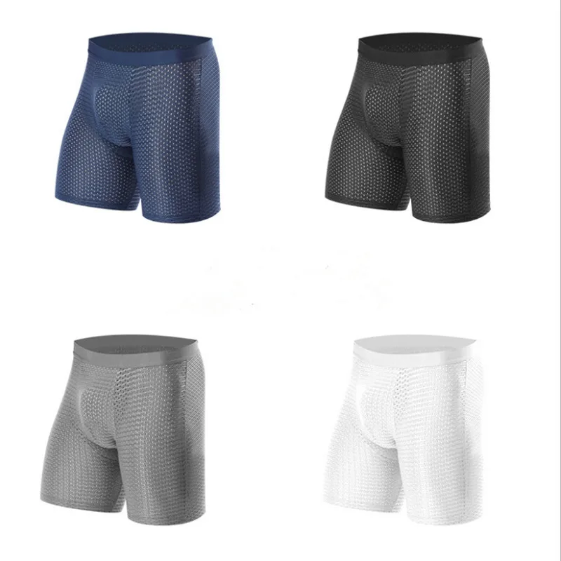 

2019 Mens Air permeable honeycomb mesh Underpants Quick-drying Sports Extended Flat-angle Underwear