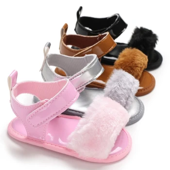 

Baby Sandals Fur Cute Infant Girls Sandal Baby Shoes Summer Toddler Princess Non-slip Crib Shoes For Girl Children Sandal