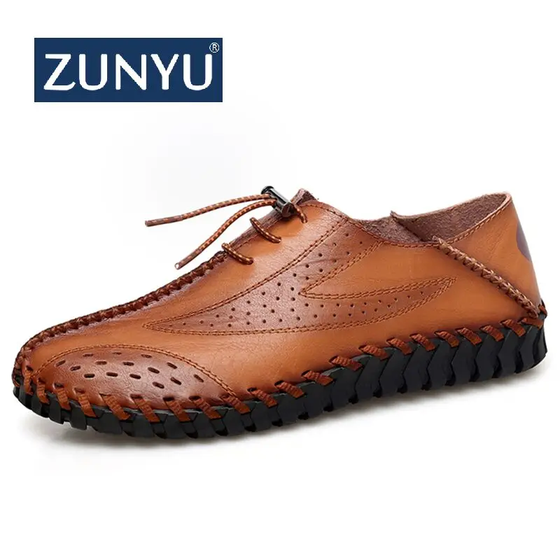 ZUNYU/Новинка 2019 года, весенне-летняя мужская повседневная обувь, лоферы, мужская обувь, кожаные дышащая мужская обувь, мокасины на плоской