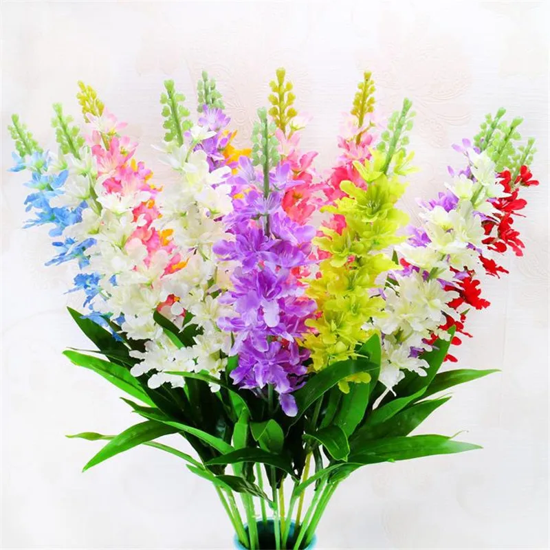 

8Pcs Fake Single Stem Small Hyacinth Simulation Delphinium Flowers for Wedding Home Showcase Decorative Artificial Flowers