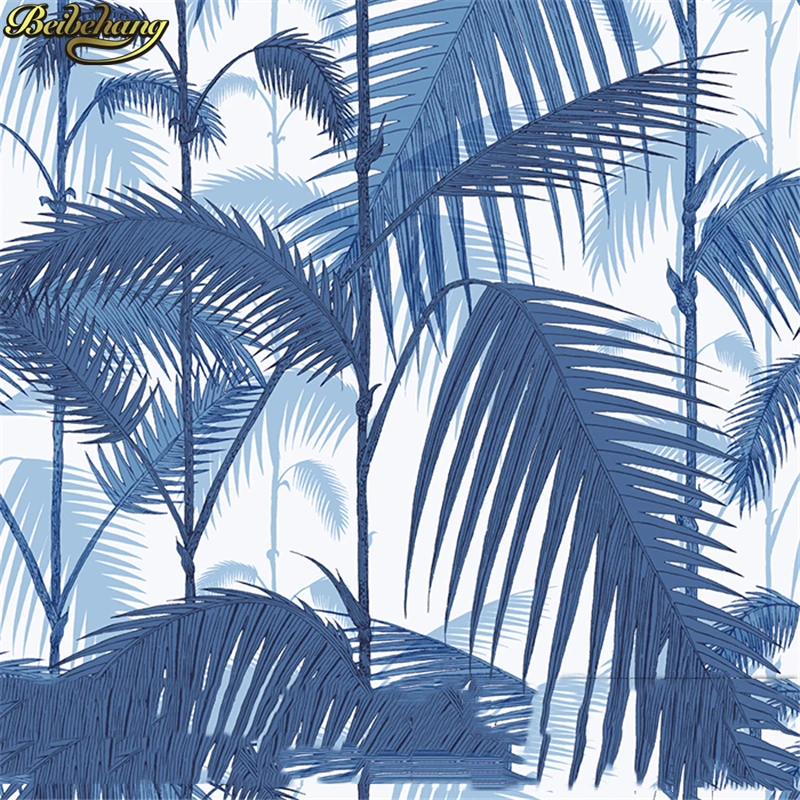 beibehang Tropical rainforest palm leaf green forest natural forest non-woven plant flower wallpaper scroll papel de parede