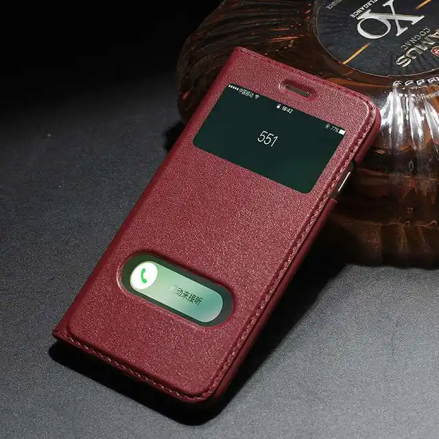 MAKEULIKE Genuine Leather Case For iPhone 8 Flip Cover Luxury