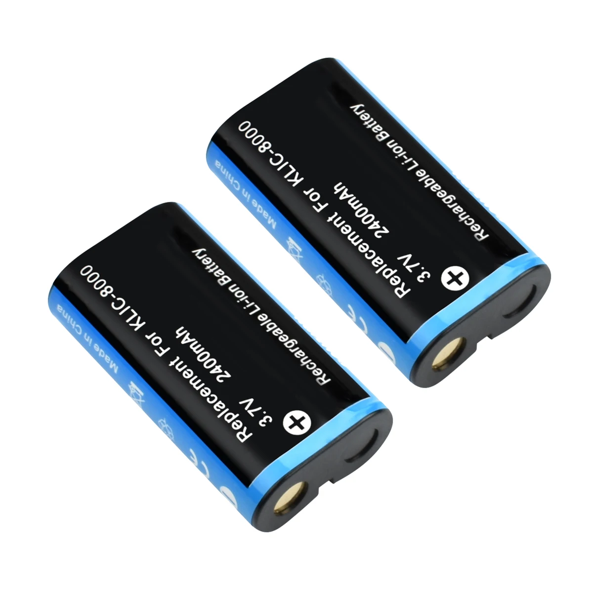 2Packs 3.7V 2400mAh Li ion Camera Battery For KODAK KLIC 8000 Z612 Z712