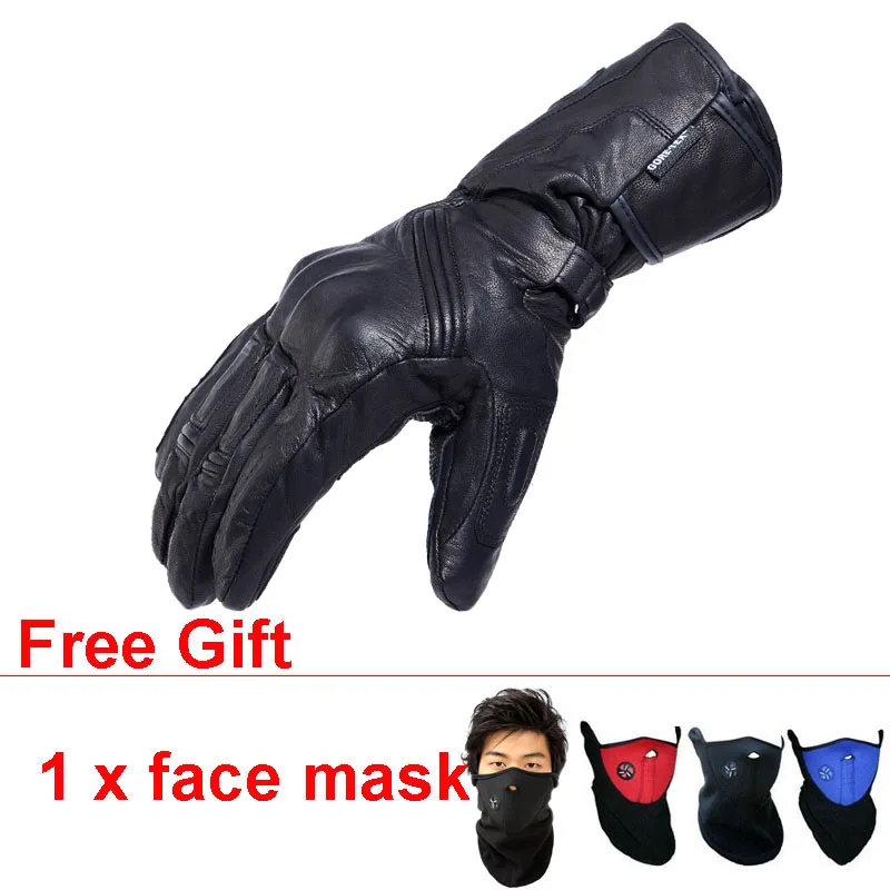 

Leather Gloves GORE-TEX Waterproof Touch Screen Warm Protect Fist Joint Luvas de Motociclista Guantes Moto Invierno Impermeable