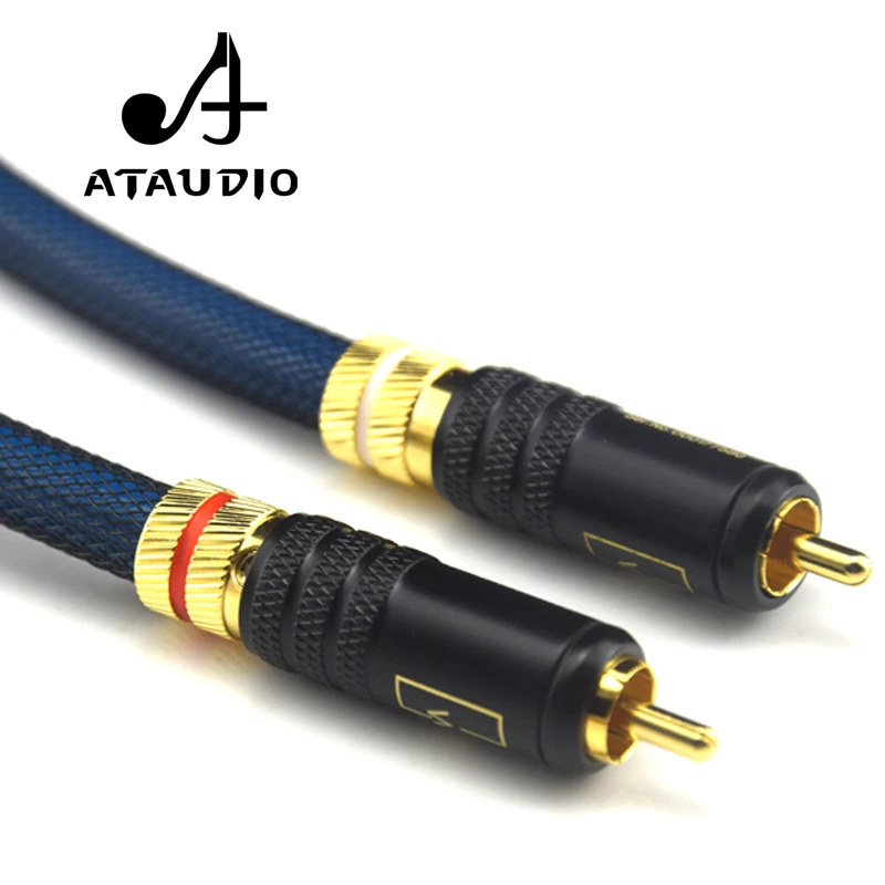 ATAUDIO 1 Pair Rca Cable Siltech G5 Top Grade Silver Plated RCA Male to Male Cable