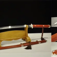 Ручной работы ЯПОНСКИЙ самурайский меч катана меч Клинок из марганцевой стали палисандр оболочка Полный Тан