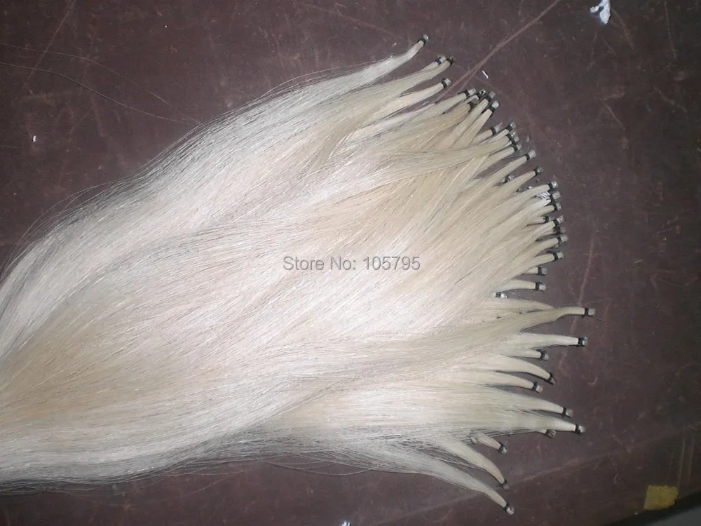 6 Hanks Best Quality 81cm unbleached Siberia White Stallion Bow hair font b horse b font