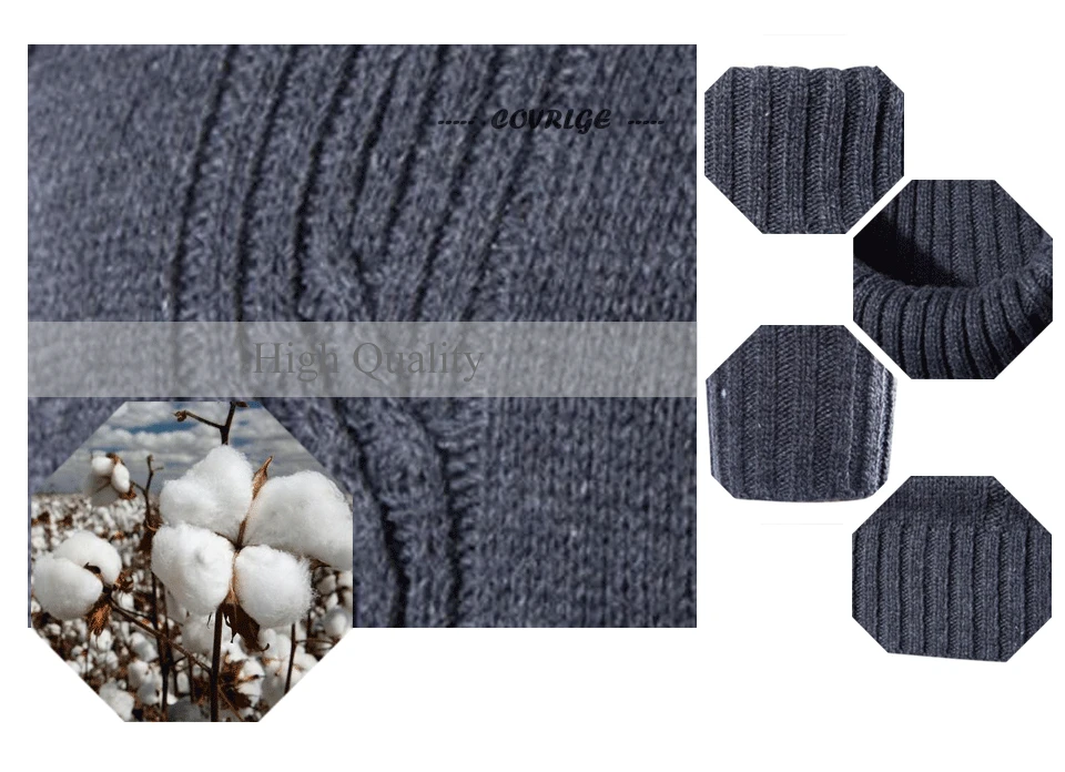 Covrlge мужской свитер зимний мужской однотонный толстый вязаный мужской свитер с высоким воротом размера плюс пуловер с высоким воротом теплая одежда MZM030