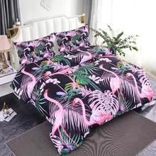 ZEIMON New Pink Flamingo Colorful Duvet Cover Set Animal Printed Bird Bedding Set King Kids Bed Cover Plant Bedspread 2/3pcs ZEIMON New Pink Flamingo Colorful Duvet Cover Set Animal Printed Bird Bedding Set King Kids Bed Cover Plant Bedspread 2/3pcs