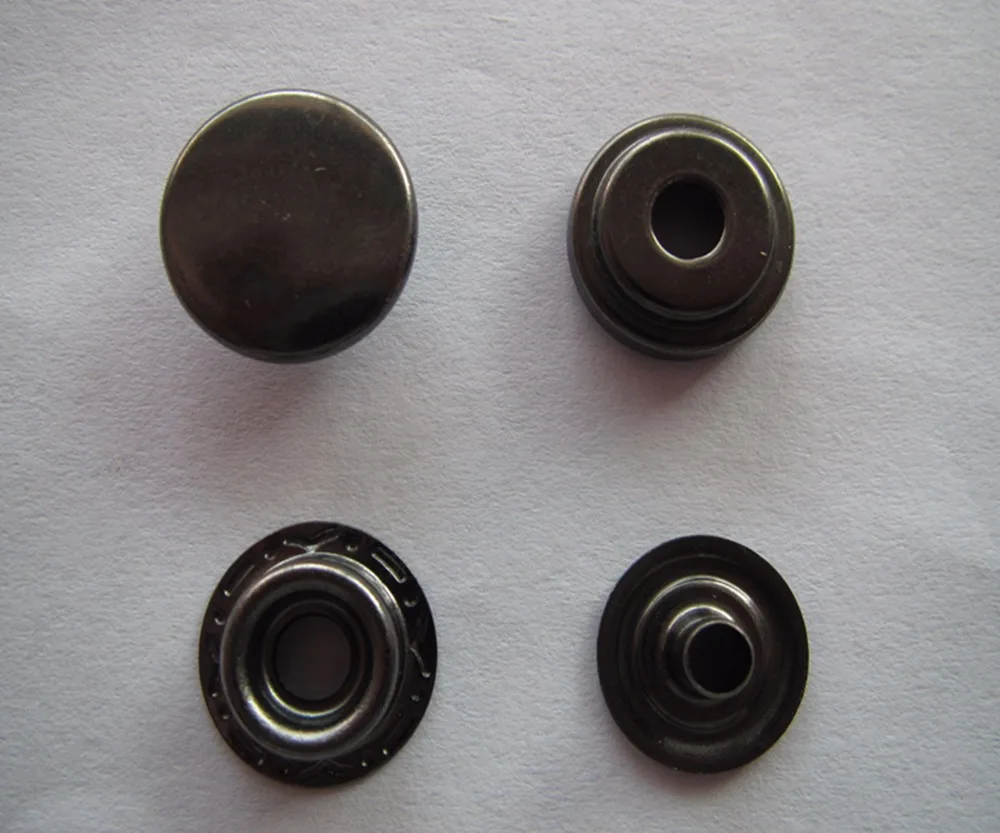 free shipping 15mm snap button jacket metal plating black gun high ...