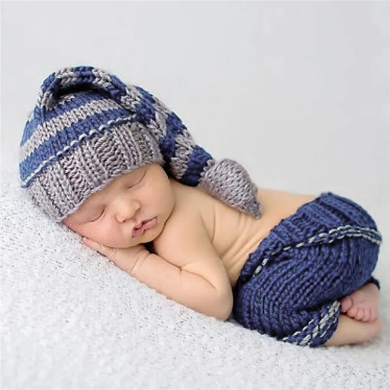 Вязаная Мягкая шапка ручной работы, комплект со штанами, комплект одежды для малышей от 0 до 4 месяцев, зимние костюмы для малышей реквизит для фотосессии новорожденных