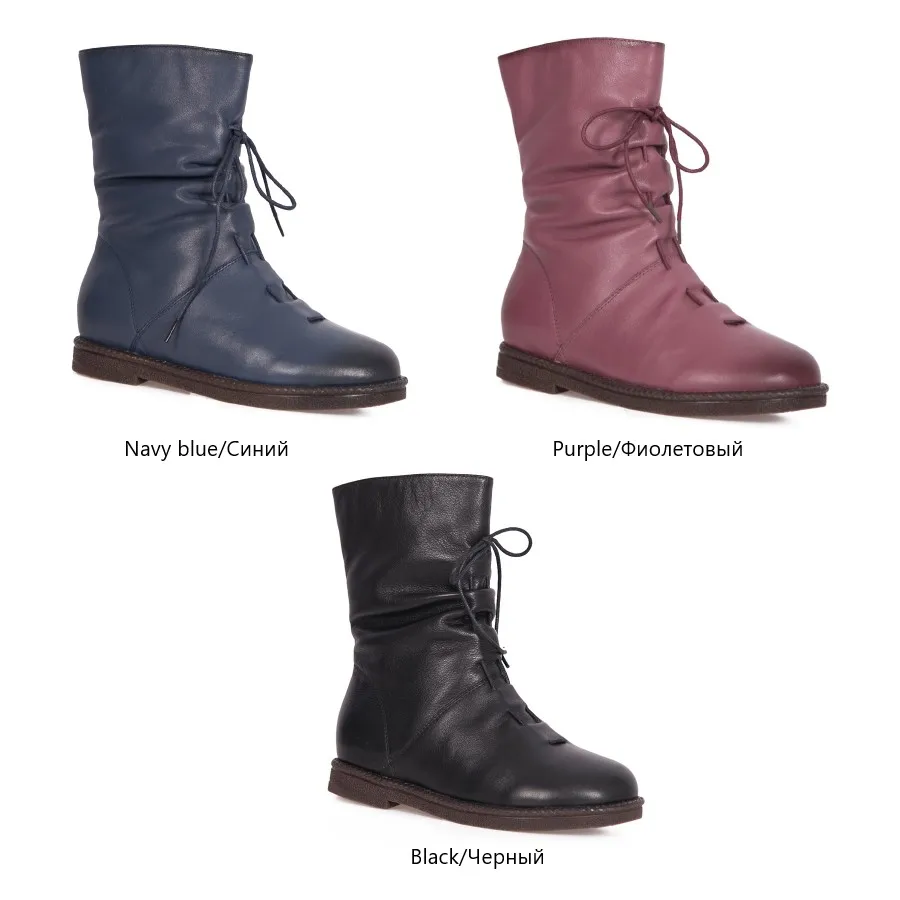 BELISS fur winter boots women new style 2018 fashion genuine leather warm wool snow boots female mid calf (4)