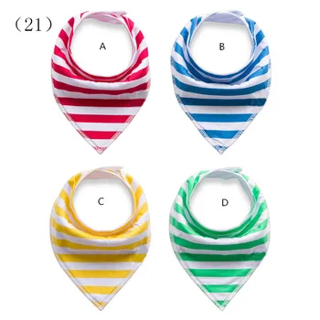 

red and white /blue and white /yellow and white /green and white stripe Bandana Bibs princess girl / 4pcs/set