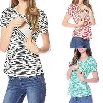 

Women Maternity Clothing Breastfeeding Clothes Nursing Tees Top T-Shirts Short Sleeve Casual Clothing Women