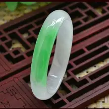 Нефритовый браслет из натурального прозрачного камня клеевые виды плавающий цветок браслет в Myanmar великолепные зеленые круглые браслеты