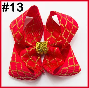 

free shipping 50pcs glitter boutique hair bows toddle hair bows gold silver chevron hair bows