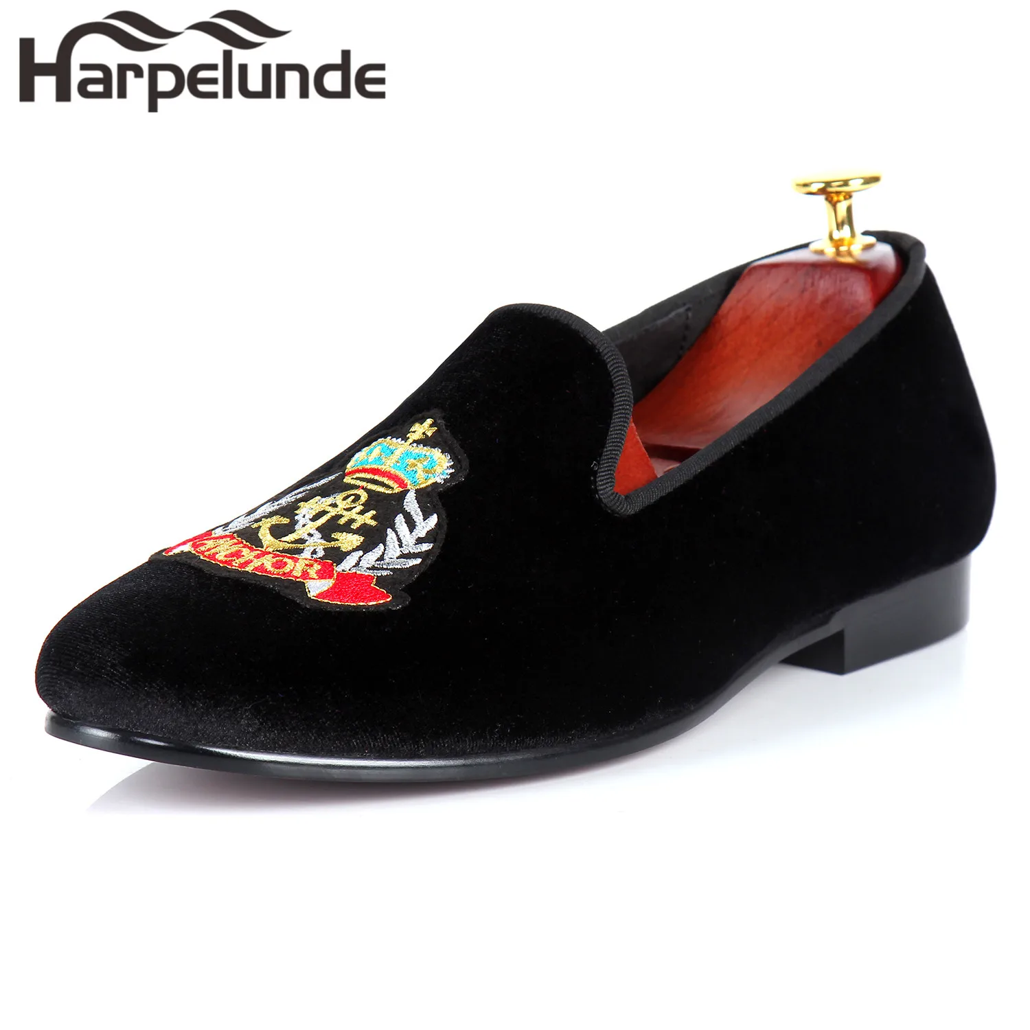 Harpelunde Green Men Velvet Loafer Slippers Plain Wedding Shoes Size 6-14