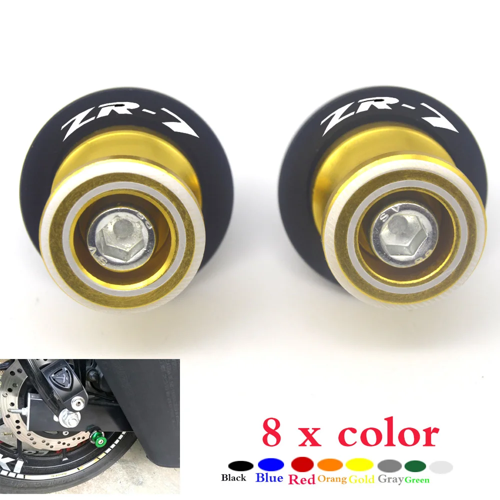 

For kawasaki ZR-7/S ZR7S ZR7 swing arm Sliders Motorcycle CNC Swingarm Spools stand screws Slider para moto motocicleta 10m
