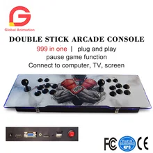 Classic Game Box Arcade Game Console 999 Retro Classic Games Metal Double Stick Video Console Support HDMI / USB / VGA Output