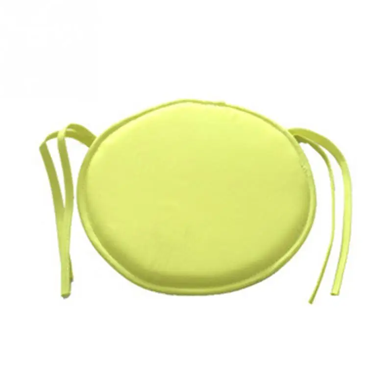 bright yellow 38 см x 38 см простой стиль Портативный Крытый обеденный сад патио Дом Офис Кухня круглые подушки для сиденья кресла подушки с четырьмя галстуками - Цвет: bright yellow