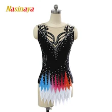 Индивидуальные ритмическое гимнастическое платье-трико, танцевальный костюм, боди, аэробика, спортивная одежда, для тренировок, выступлений, для детей, взрослых девочек 1