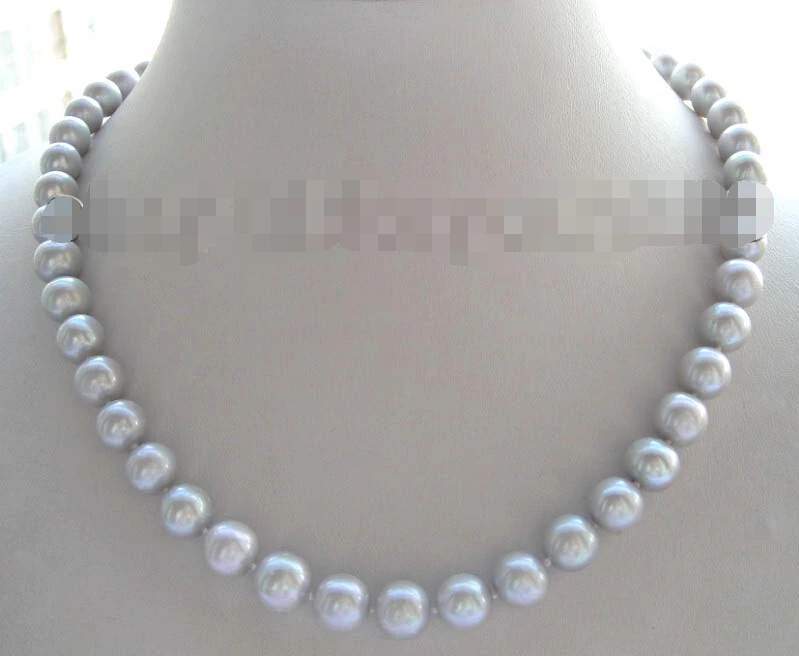 D72 shipping 17.5&quot Natural 10mm Gray Round Pearl Necklace! | Украшения и аксессуары