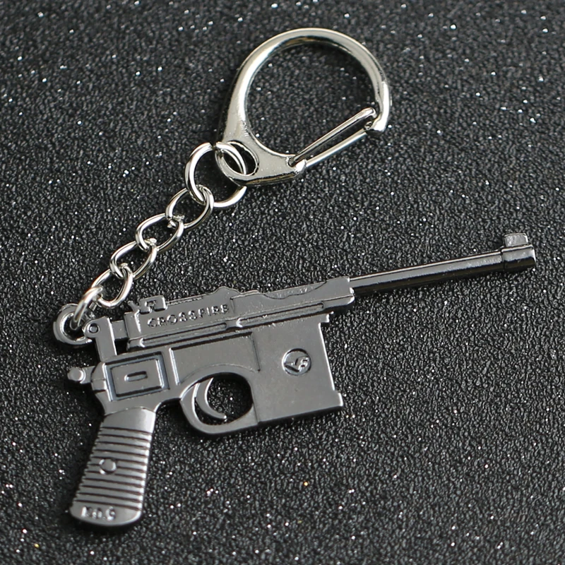 

CS GO CSGO CF Keychain Mausers C96 Military Pistol Gun Weapon Counter Strike Game Cross Fire Keyring Key Chain Ring Wholesale