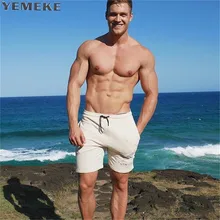 Yemeke Для мужчин; короткие мягкие Для мужчин Домашняя одежда с карманом Повседневное Твердые упругие талии Шорты для женщин для отдыха Мужские шорты