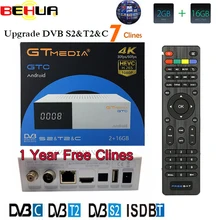 Gtmedia GTC 4K Android tv box DVB-C Cable Youtube DVB-S2 DVB-T2 Bluetooth 4.0 Receptor Satellite receiver Cline Tv Tuner Biss VU
