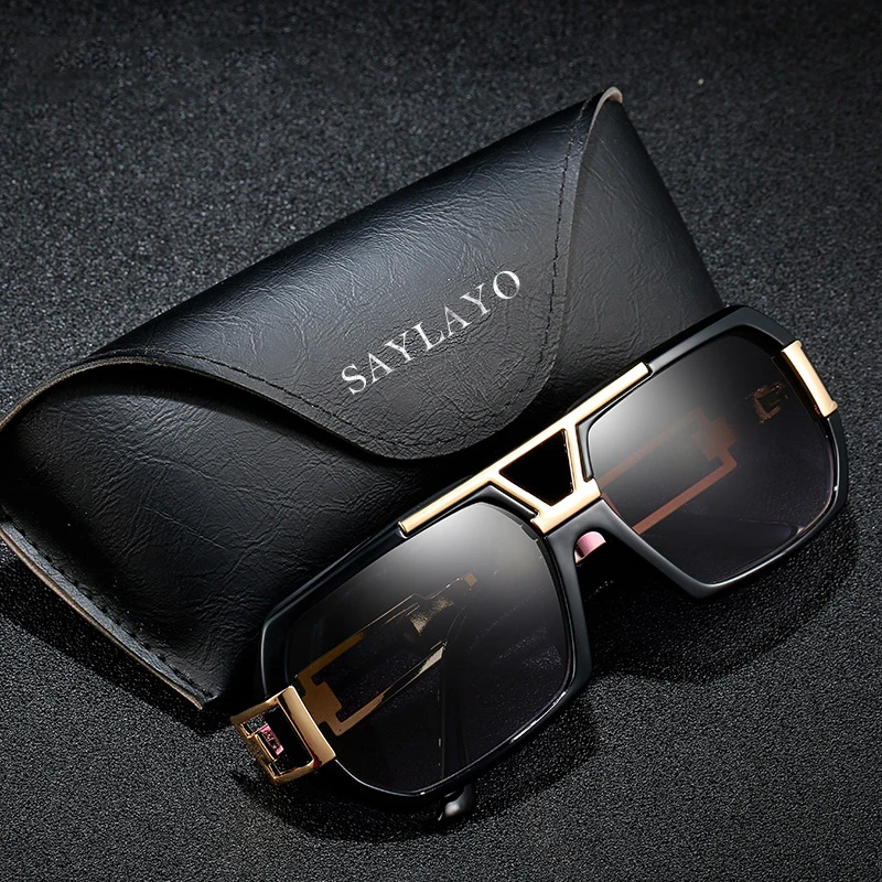 SAYLAYO 2019 New Retro Oversized Sunglasses Men Women Luxury Vintage Shades Black Brand Designer Sun Glasses UV400 Protection