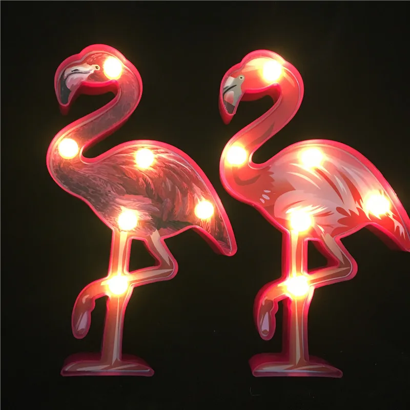 

New 3D Painted Sign Desk Lamp Cartoon Flamingo Modeling Table Night Light AA Battery LED Lamp Home Office Decoration Kids Gift