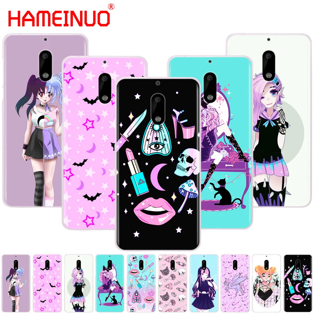 

HAMEINUO Pastel Goth Girl Bats Rainbows Multi Colors cover phone case for Nokia 9 8 7 6 5 3 Lumia 630 640 640XL 2018