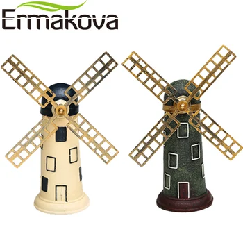 

ERMAKOVA 14cm(5.5") Resin Dutch Windmill Statue Holland Windmill Figurine Furnishing Articles Home Decoration Ornaments